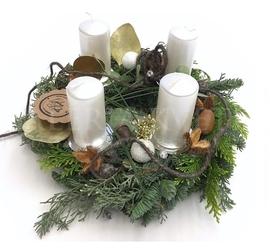 Adventný veniec lesná zima