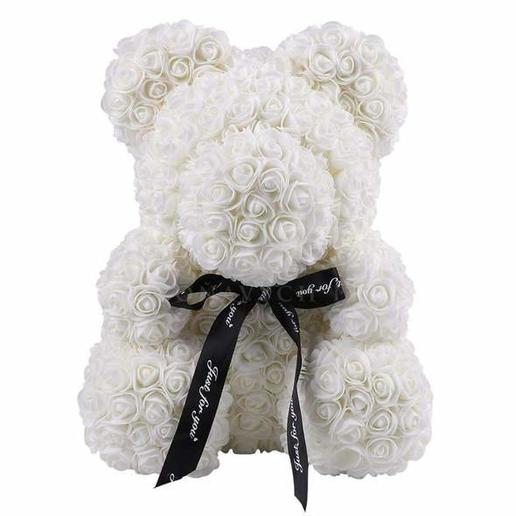 Rose Teddy Bear white