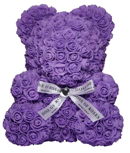 Rose Teddy Bear - Purple mini